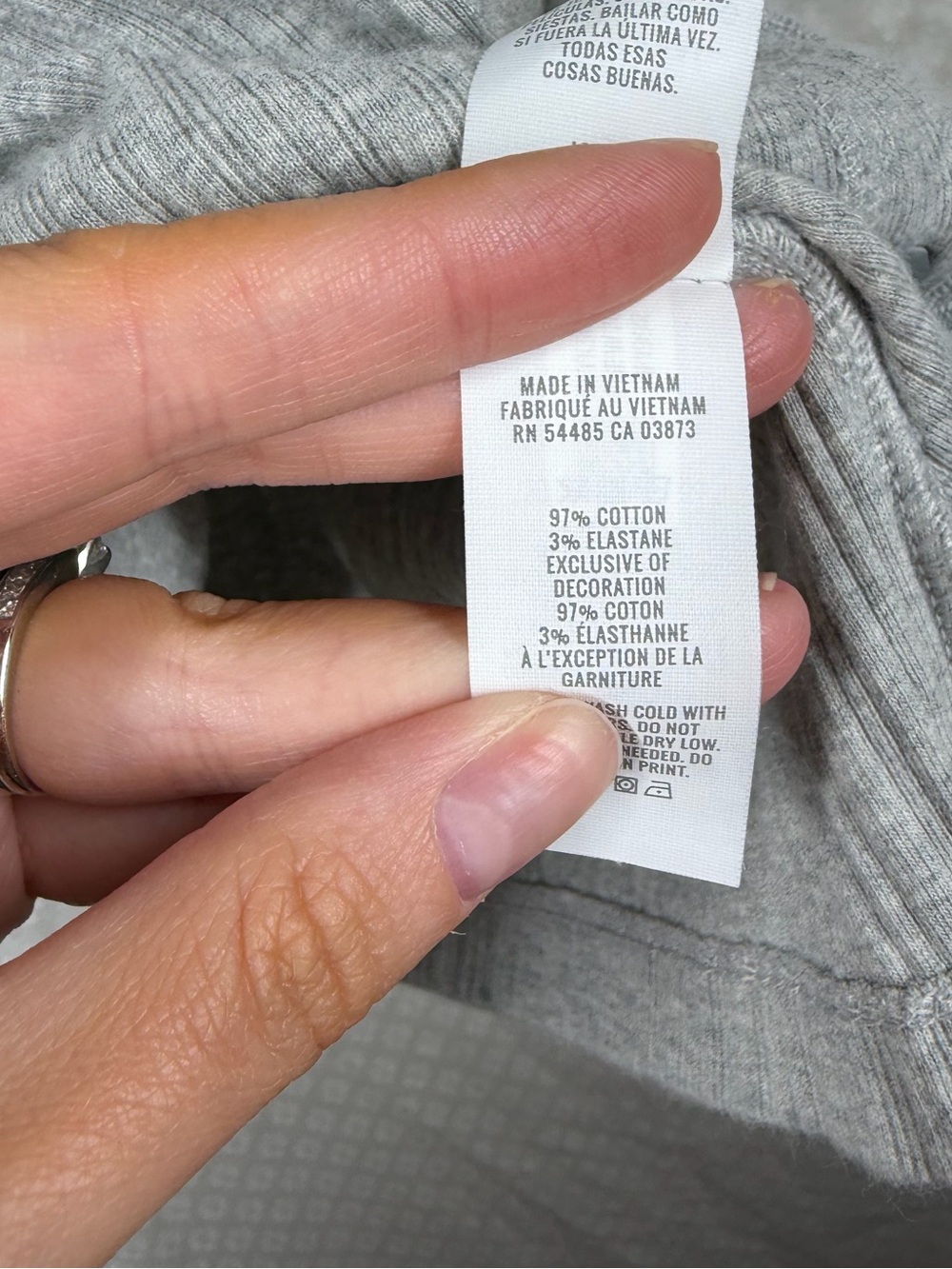Aerie Grey Front Button Pointelle Tank Top - Picture 4 of 6
